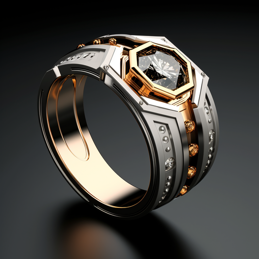 The Breastplate of Righteousness | 18k Two-Tone Gold Diamond Ring